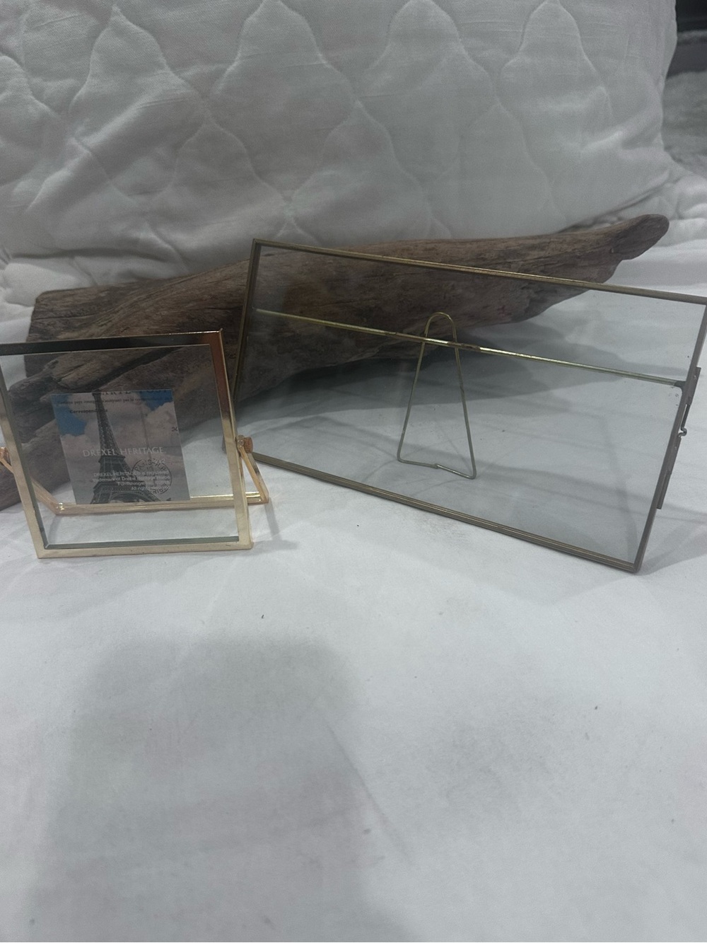 Gold Glass Photo Frame - Elegant Stand-Up Display